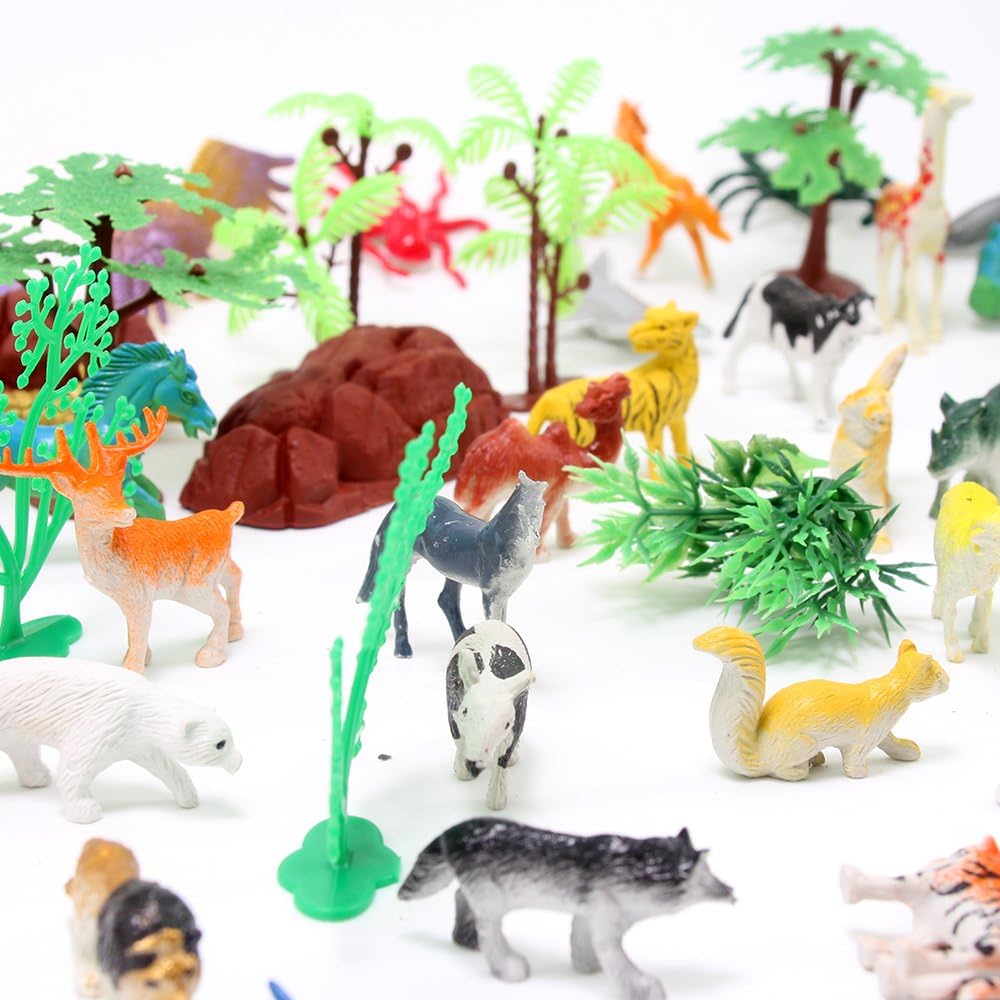 Amazon Co Jp 動物イラスト Miniジャングル動物おもちゃセット プラスチックリアルな野生生物学習パーティーloveおもちゃboys Girls子careフォレスト動物おもちゃケーキトッパー パックの52 Kitchen Housewares