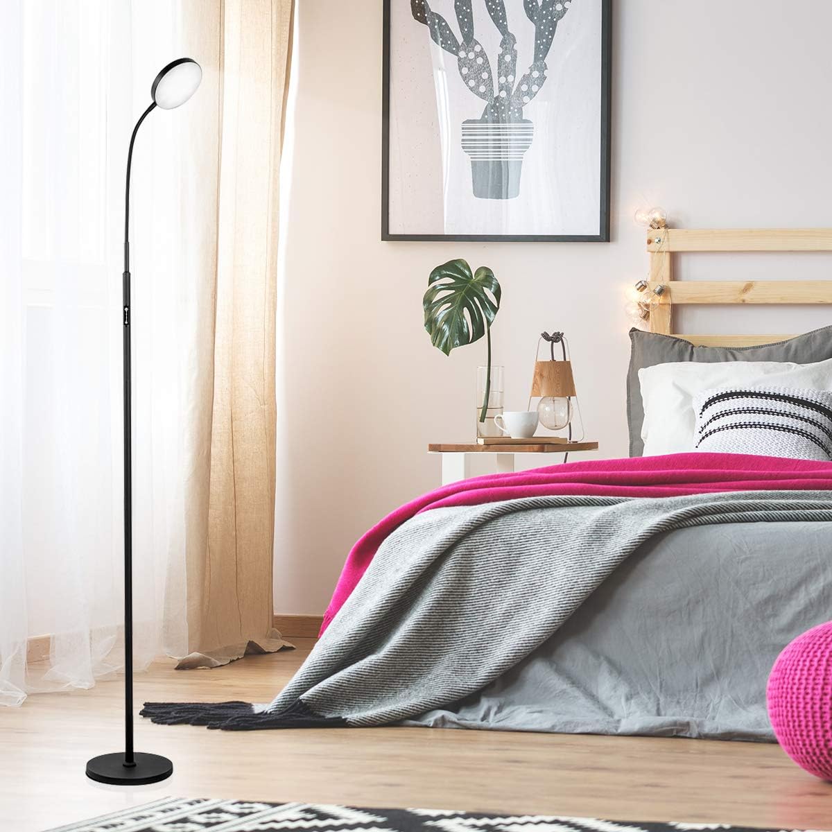 Floor Lamp - JOOFO LED Floor Lamp, Remote & Touch Control & 1 Hour Timer Reading Standing Lamp,4 Color Temperatures with Stepless Dimmer Torchiere Floor Lamps for Living Room Bedroom Office (Black): Home Improvement