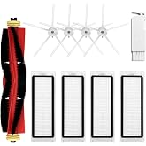 Replacement Parts Compatible for Roborock S5 Max, S4, E5, S4 Max, S5, E4 | S6, S6 MaxV, 1 Roller Brush 4 Side Spin Brushes 4 HEPA Filters 1 Cleaning Tool Robot Vacuum Attachment Kit [ NOT for Q5 ]