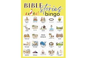 Bible Stories Bingo: 32 Player Game for Vacation Bible School, Kids Christian Sunday Church, Bible Games Party Activity