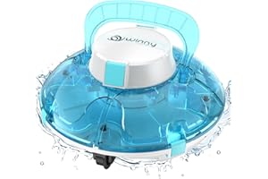 WINNY POOL CLEANER Cordless Robotic Pool Vacuum, Automatic Pool Vacuum with Transparent Design Lasts up to 60 Mins, Powerful & Convenient, Ideal for Flat above Ground Pools up to 538 Sq.ft - 200 SE