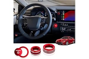 for Toyota Camry 2025 2026 Accessories, 4pcs Aluminum Alloy Knob Cover Trim Kit - Push Start, Volume Dial & Rearview Mirror Control Switch (Red) - DvlynAuroa
