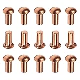 Aicosineg 50pcs 0.39" Length Copper Solid Rivets M5