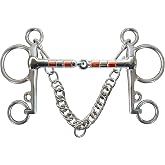 Suohanfei 5'' Horse Snaffle Bit, Stainless Steel Bit with Copper Mouth, Western Equestrian Training Bit
