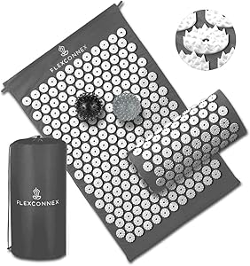 Flex Connex Acupressure Mat,2pc Spiky Balls, Pillow | Neck, Sciatica Back Pain | Migraine & Stress Relief | Back Massager Neck Pillow Spiky Ball | Less Stress in Minutes