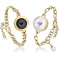 TOTWOO Touch Bracelets for Couples, Vibration & Light up for Love Couples Long Distance Relationship Gifts for Girlfriend Bluetooth Pairing Jewelry