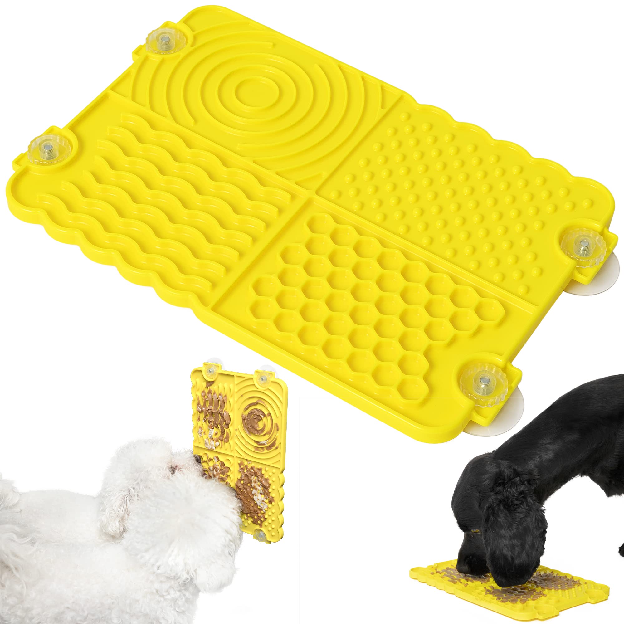 Total Pet Licky Lick Mats for Puppy & Dogs - HEAVY DUTY Plastic with Suction, Slow Feeding Sniff Mat