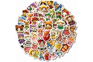 CAQZL 50 PCS Plush Animal Stickers, Cute Sticker,Waterproof Vinyl Decals, for Phone Cases, Laptops, Water Bottles Etc