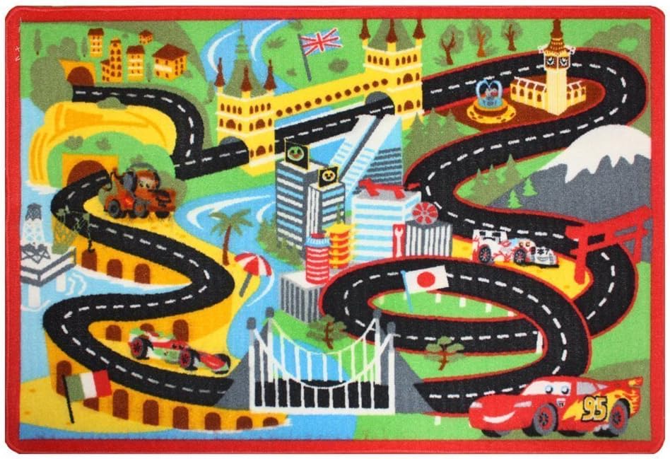 Pixar Disney Cars Racing Interactive Game Rug Vehicle Diecast Toy Cars