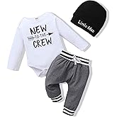 Newborn Infant Baby Boy Clothes Fall Winter Outfits New to The Crew Outfit Toddler Baby Boy Clothes Set