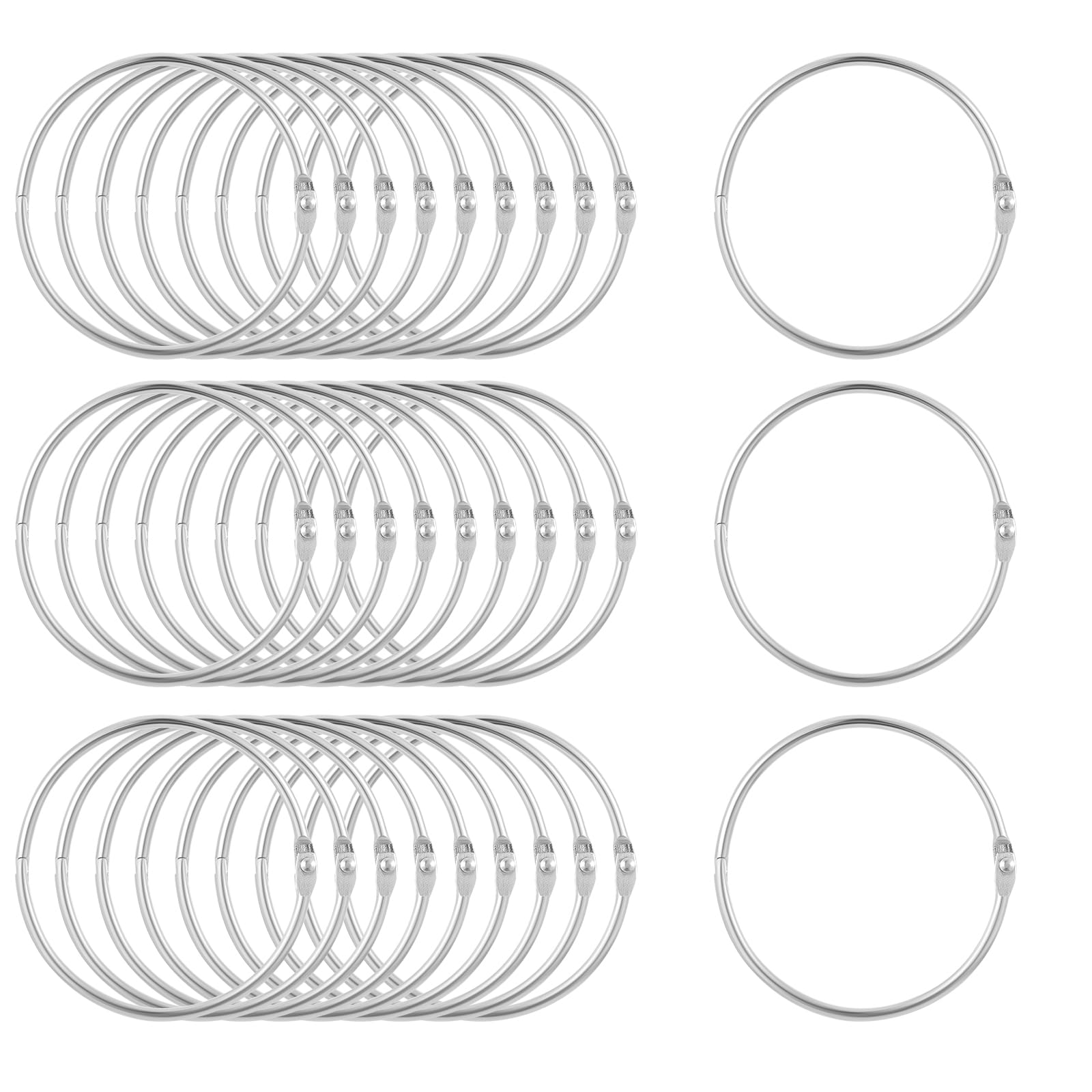 Photo 1 of Loose Leaf Binder Rings 3 Inch Binder Rings Metal Book Rings Heavy Duty Steel Office Book Rings for Paper Rings, Keychain Key Rings, Metal Rings for Index Cards for Home, School, and Office