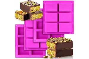 Juome 24 Cavities Chocolate Bar Mold Deep - Thick Deep Chocolate Bar Mold for Filling Silicone Chocolate Bar Mold for Stuffed Bar Knafeh Pistachio Chocolate Candy Bar, Rice Krispies/Crispy Treats Mold