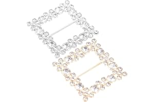 PLAFOPE 2pcs Women Silk Scarf Clips Rhinestone Pearl Decor, Square Gold Silver T-shirt Buckles for Clothing
