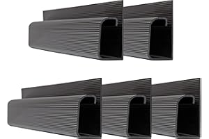 SIMPLECORD J Channel Cable Management - 5-Pack 16-Inch Raceway Channels - Cord Hider Kit for Desk, Office, and Kitchen Use by Simple Cord (Black)