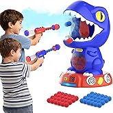 EagleStone Movable Dinosaur Toys for Kids 5-7, Spaying & Auto Scoring, Dino Shooting Target Game with 2 Pump Guns, 48 Foam Balls, Sound, Fun Gift for Boys & Girls, Party Favor