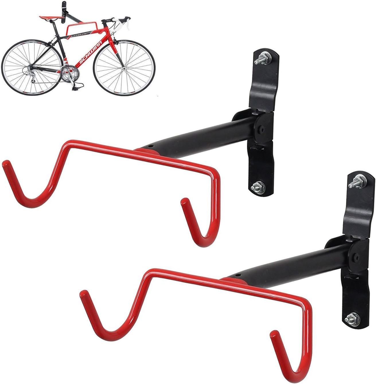 FIVE FLOWER 2xBicycle Hanger Wall Mount Folding Racks (L)