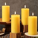 Natural Beeswax Pillar Candles,140 Hours Long