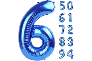 IWERP Navy Blue 6 Balloon, Number Balloon 40 Inch, Blue Party Supplies 6th Balloons for Birthday, 6 Birthday Balloon, Number 6 Balloon