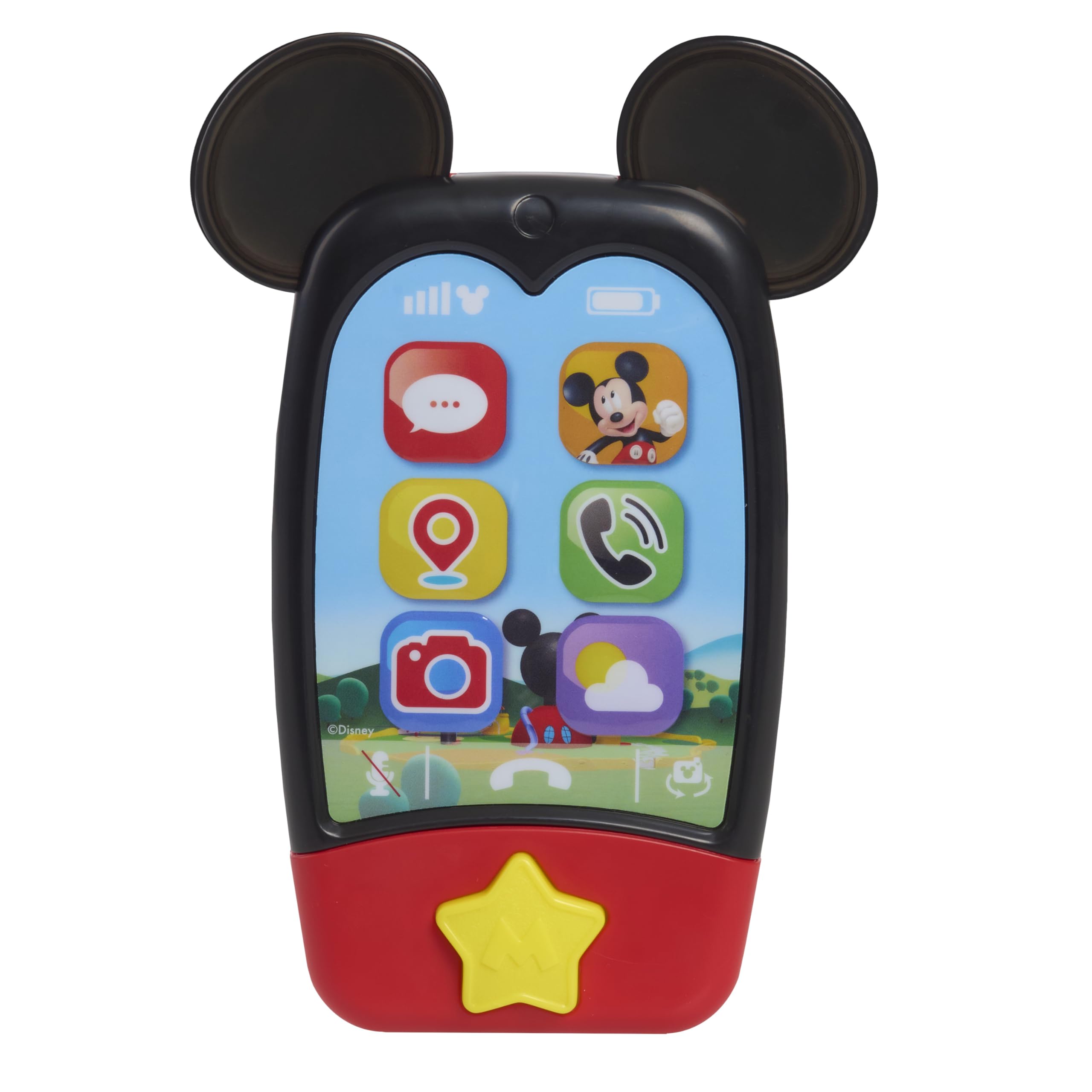 Disney Jr. Mickey Mouse Clubhouse 6-inch Mobile Phone with Lights and Sounds, Pretend Play Touchscreen Cell Phone for Kids, Travel Toy for Fans, Boys, Kids, Ages 3 and Up by Just Play