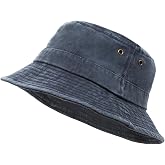 YAMEIZE Retro Cotton Bucket Hats for Women Men Vintage Trendy Fishing Foldable Sun Hat Summer Beach