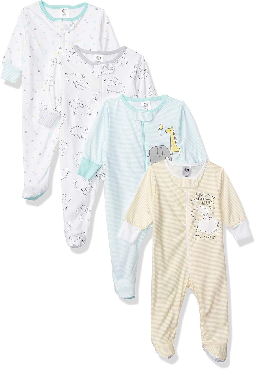 Gerber Baby Girls' 4-Pack Sleep N' Play: Clothing