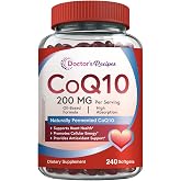 Doctor's Recipes CoQ10 200mg Per Serving, High Absorption with Olive Oil | Heart &amp; Vascular Health, Energy Production &amp; Antioxidant Support, 4 Month Supply, 240 Softgels