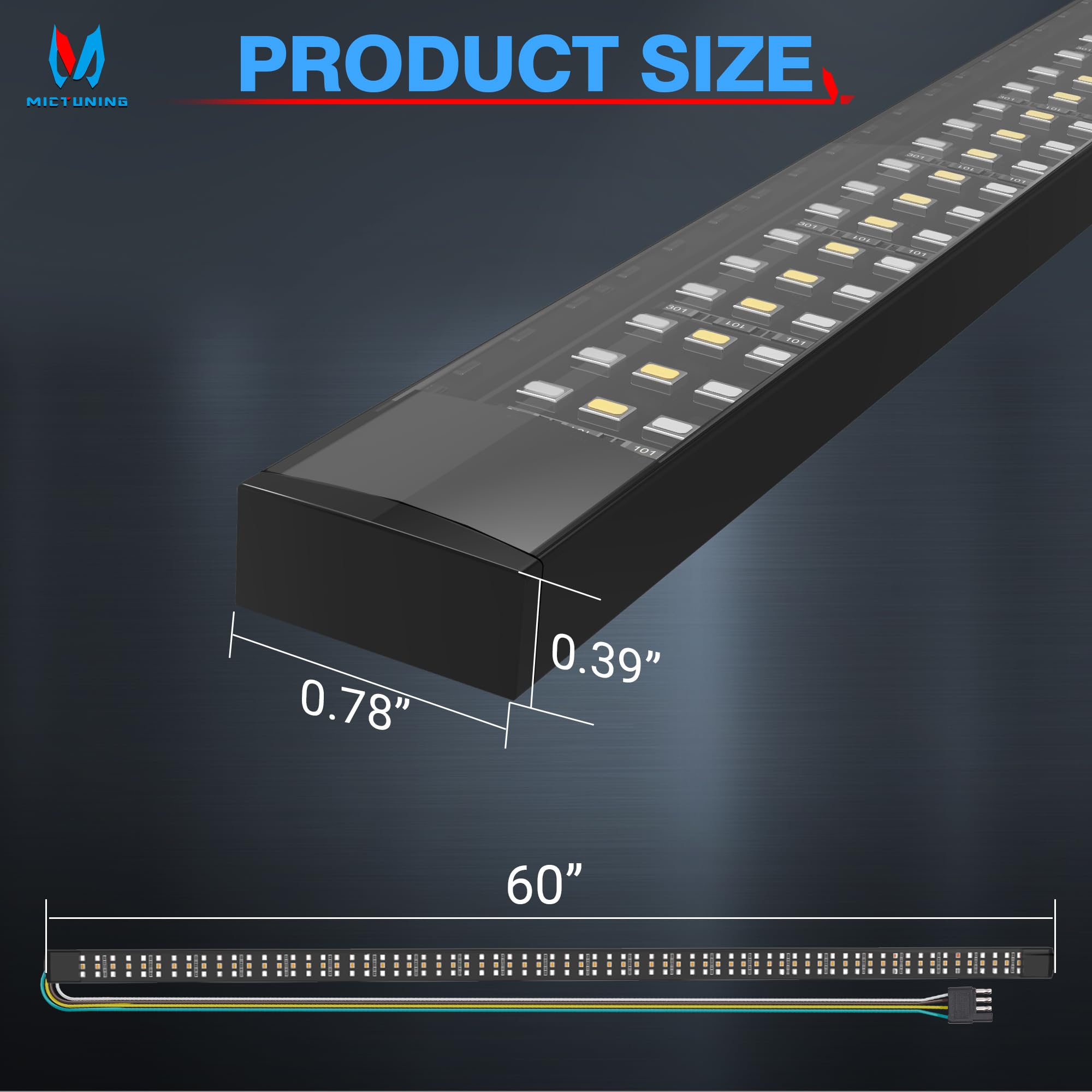 Mua MICTUNING 60 inches Triple Row 504 LEDs Tailgate Strip Light ...