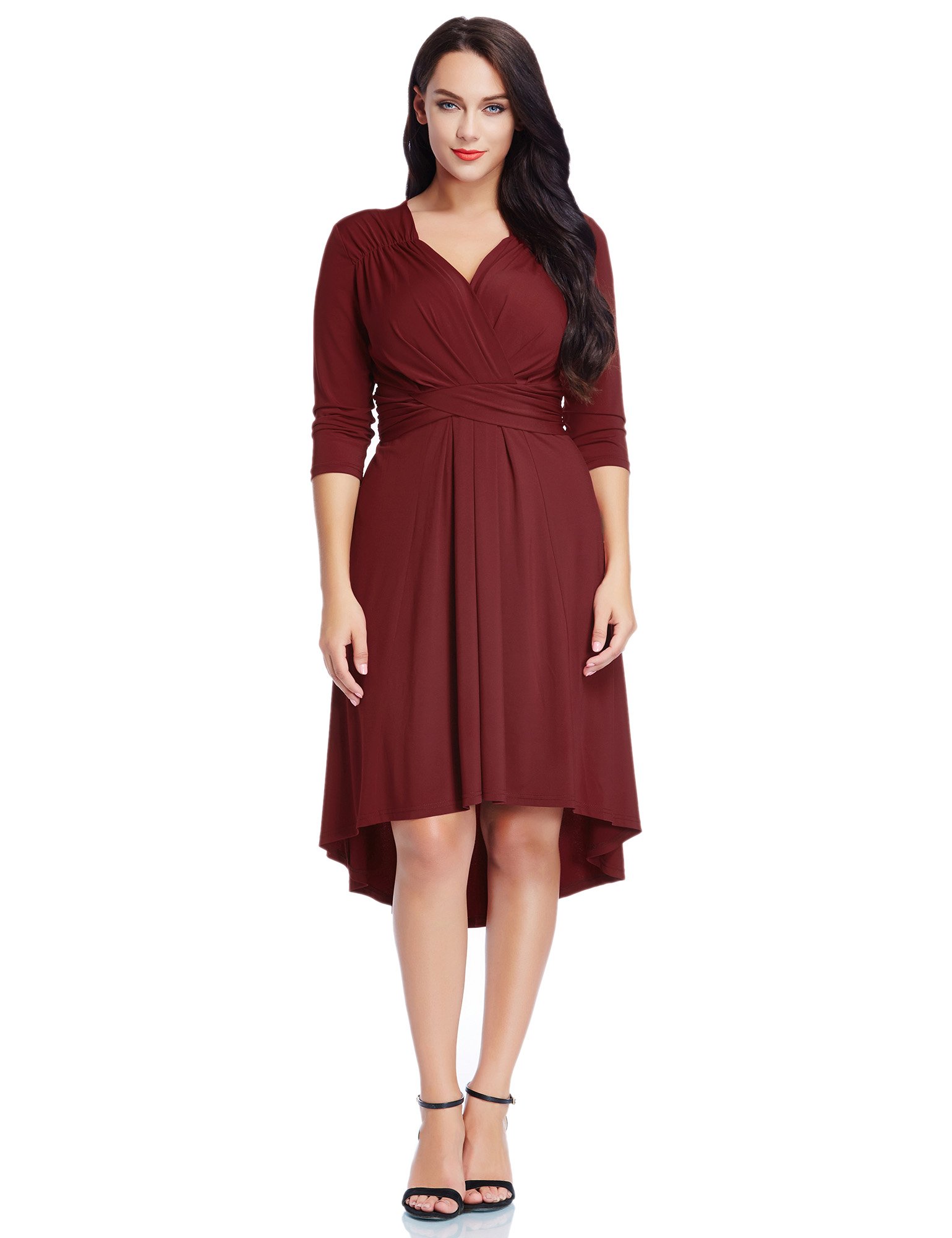 Lookbook Store Women's Plus Size HighLow Cocktail Party Skater Dress
