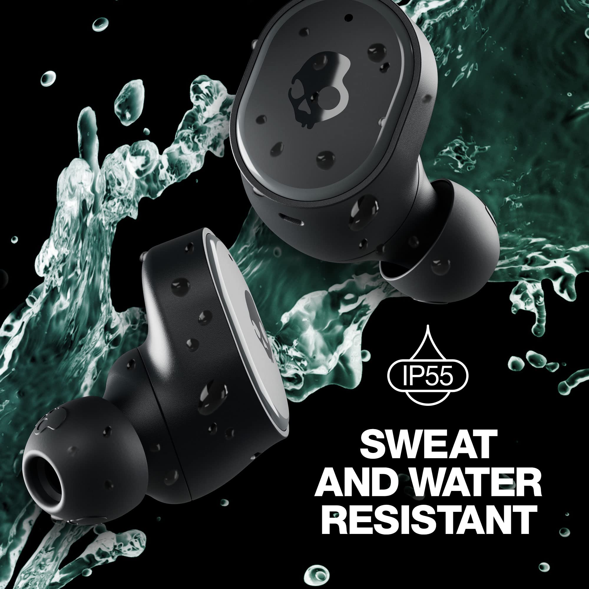 Skullcandy Sesh ANC Wireless Earbuds, Bluetooth Headphones, Noise Cancelling, Up to 46 Hours Battery with Charging Case, Sweat and Water Resistant, Microphone for iPhone Android - True Black