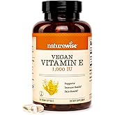 NatureWise Vitamin E 1000 IU Softgels (450mg dL-Alpha) - Vegan, Gluten-Free, Soy-Free, Non-GMO Antioxidant Dietary Supplement for Skin, Heart, Eye, and Immune Health Support - 60-Day Supply, 120 Count