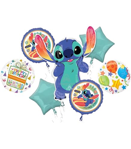 Globo De Aluminio LILO & STITCH Para Fiestas Infantiles - Decoración Reutilizable De 75x86 Cm Para Helio O Aire