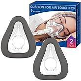 2 Packs Memory Foam Mask Cushion (M) for ResMed Airtouch F20 & Airfit F20, Highlights Secure Seal & Leak-Free with Advanced Brown Memory Foam - F20 Mask Medium for Full Face CPAP Users