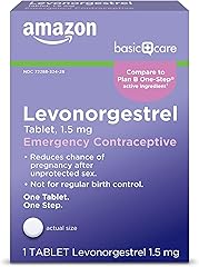 Amazon Basic Care Levonorgestrel 1.5 mg – Emergency Contraceptive Tablet, Morning After Pill, 1 Count (Compare to Plan B One-