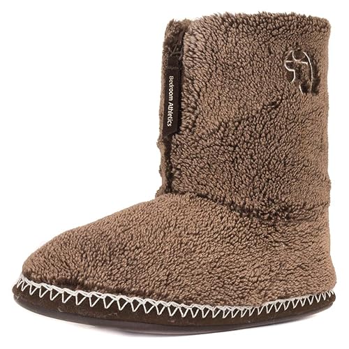 Buy Bedroom Athletics Men S Crowe Snow Tipped Sherpa Slipper Boots 10 11 Washed Dark Chocolate At Amazon In