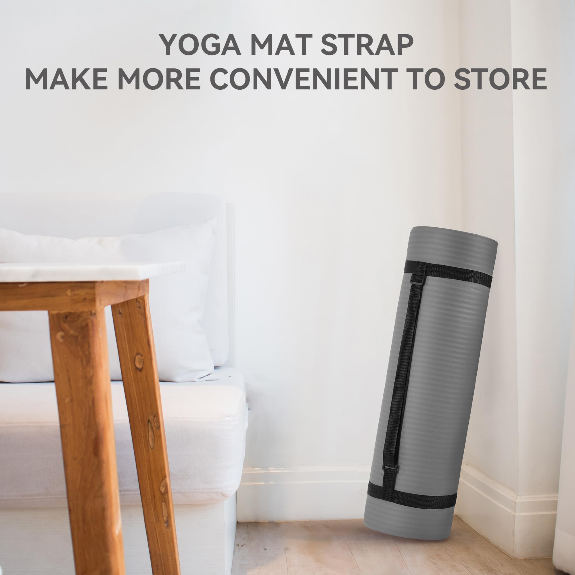 Fitvids Yoga Mat, 1/2-Inch Extra Thick High Density Exercise Mat, Anti-Tear Exercise Yoga Mat with Carrying Strap, Suitable for Various Yoga Exercises