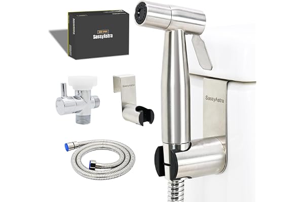 Handheld Bidet Sprayer for Toilet, Stainless Steel Adjustable Pressure | Leak-Free Hose, Brass 7/8" T-Valve, Easy Install, Fi