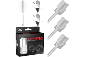 Mission Darts Force 90 | Integrated Precision Moulded Dart Flight And Shaft System, Pack of 3 Professional Highly Durable 2-In-1 Combined Dart Flights And Stems | Slim