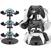Kosker Headset Stand 3 Tiers for Desk, Rotatable Gaming Controller Stand for PS5/PS4/Xbox/Switch2/PS Portal/Phone, Universal PC Gamer Gift Accessory Controller/Headphone Holder for 9 Packs Controller
