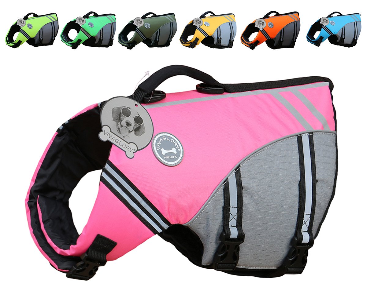 Vivaglory New Sports Style Ripstop Dog Life Jacket with Superior