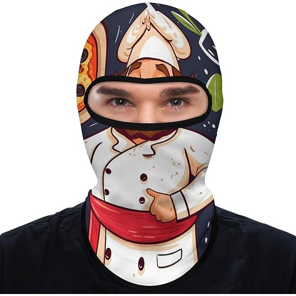 小物 yuki fujisawa Balaclava SKY BLUE Anime Ski Mask with Design - Blue Black Balaclava Summer