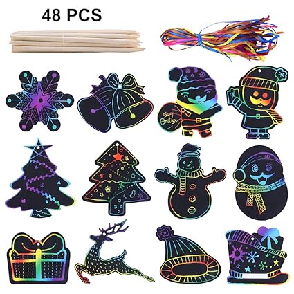 Mycreator 48 Fogli Di Carta Da Grattare 12 Stili