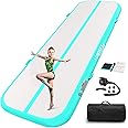 Gymnastics Air Tumbling Mat 13ft/16ft/20ft Tumble Track, Inflatable Tumbling Mat 4/8 inch Thickness with Electric Air Pump for Home Use/Tumbing Meditation/Cheerleading/Water Use