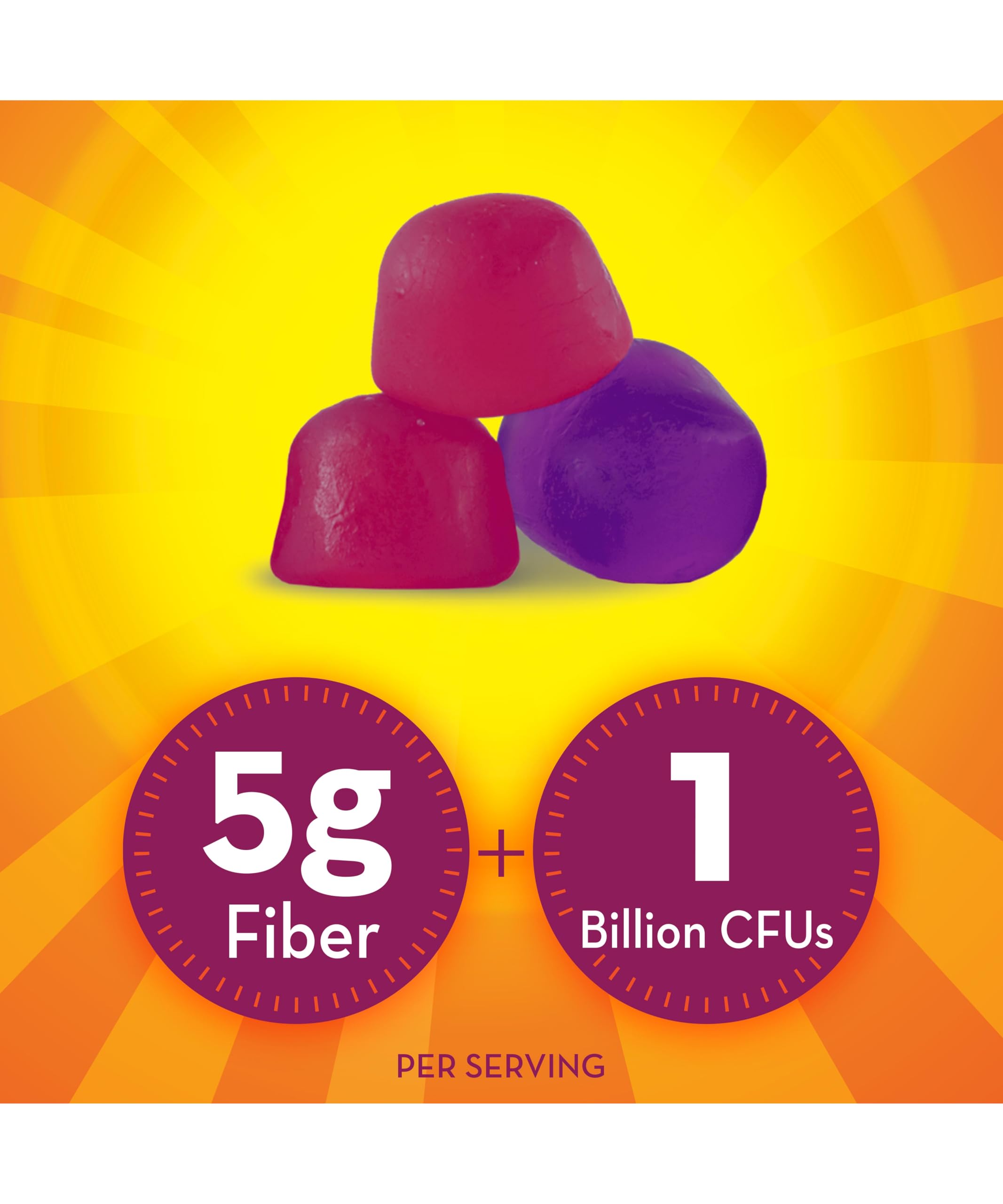 Metamucil Fiber Gummies for Adults with Probiotics for Bloating Relief, No Sugar Added Strawberry Kiwi BlackBerry Flavors, 5g Prebiotic Plant Based Fiber Supplement Blend, 90 Count