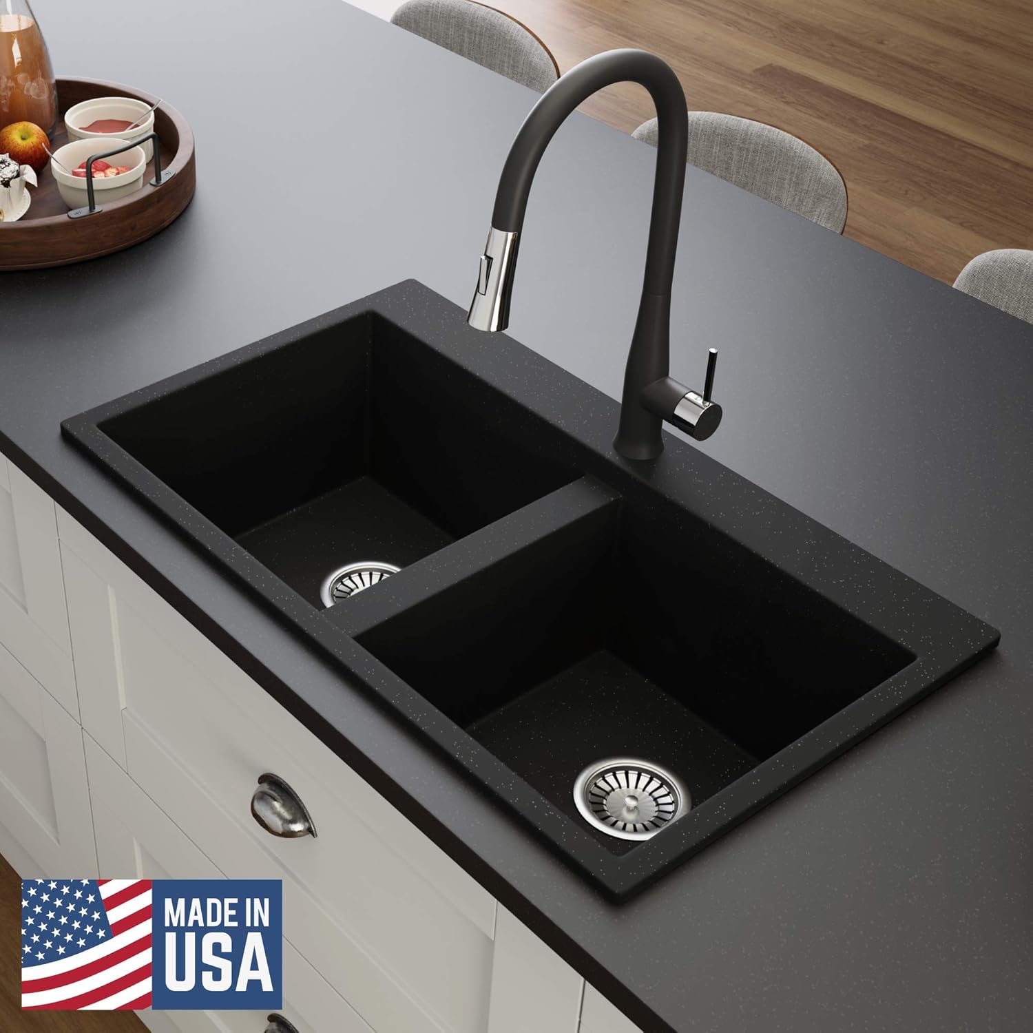 Black Kitchen Sink Lavello Elle 200t 32 Kitchen Sinks Drop In Double Kitchen Sink Granite Sink Drop In Kitchen Sink Composite Sink Top Mount Double Bowl Amazon In Home Improvement