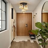 FORCOSO Ceiling Light 3 Light Black Gold Crystal E27 Living Room Bedroom view 8