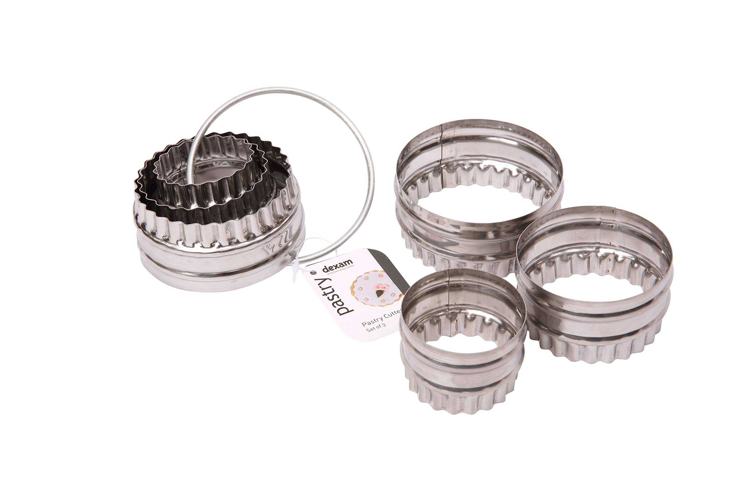 Dexam Set of 3 Crinkled and Plain Cookie Cutters on Ring