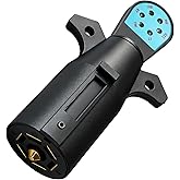 CXTM Trailer Light Tester 7 Pin Trailer Plug Tester, 7 Way Wiring Tester with LED Lights RV Connector Socket Circuit Tester