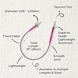 KnitPro Zing Fixed Circular Needles Asymmetrical 10in 5.00mm (25cm) view 3