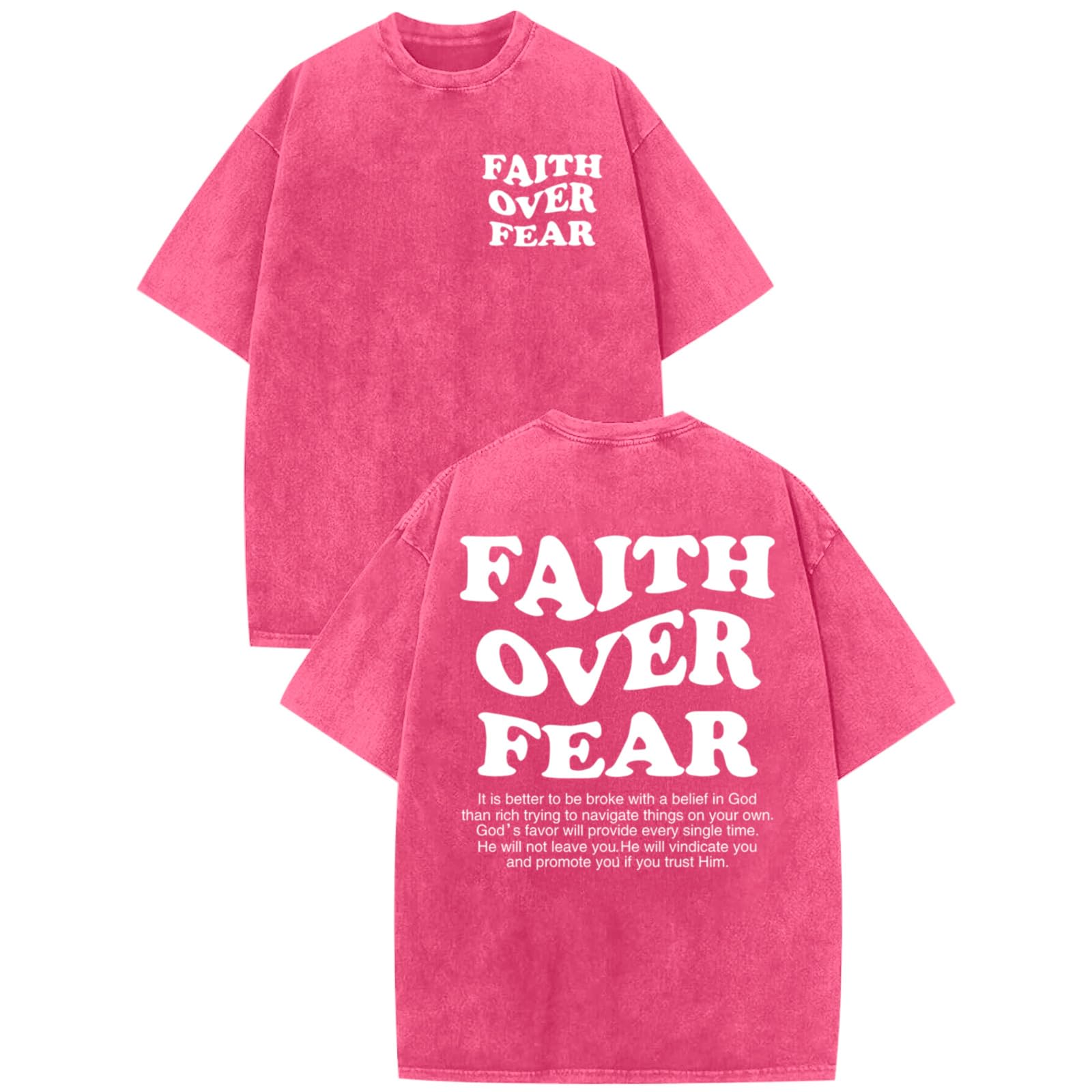 Kelxjia Christian Shirts for Men Faith Over Fear