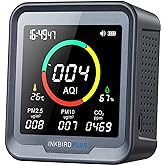 INKBIRDPLUS 6-in-1 Indoor Air Quality Monitor, Detects CO2, PM2.5, PM10, AQI, Temperature and Humidity with Alarm, for Rooms, Cellars, Grow Tents, Offices, etc. (PTH-9A)
